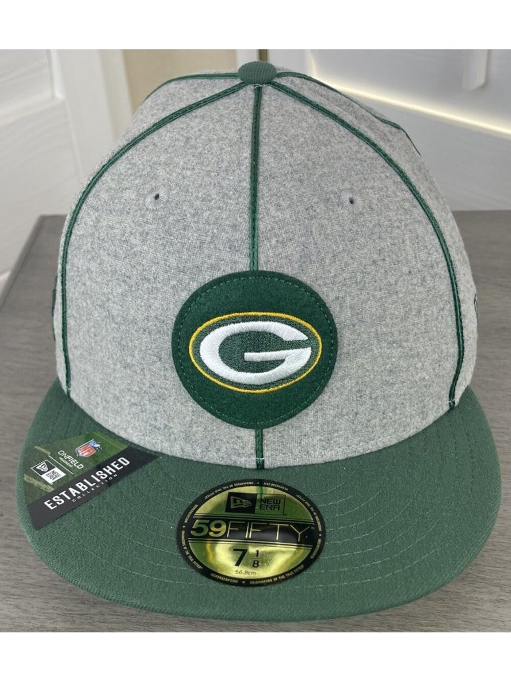New Era 59Fifty Established Series NFL Green Bay Packers, Fitted Size 7 1/8, NWT